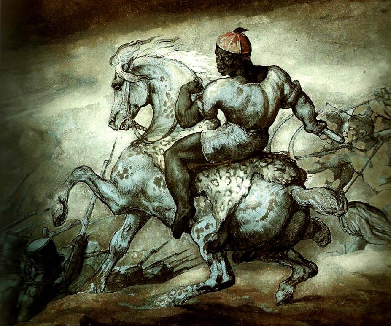 charles emile callande noir sur un cheval cabre oil painting image